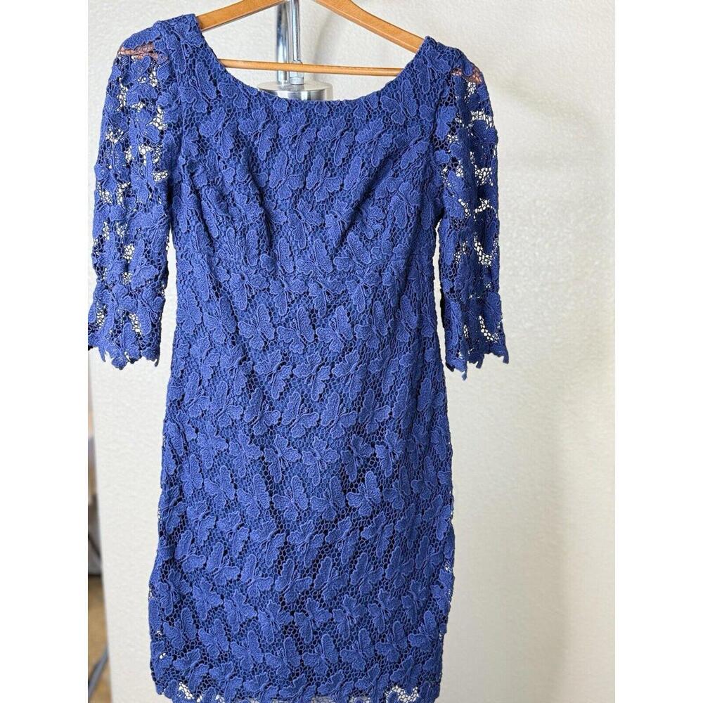 Lilly Pulitzer Dress Size 4 Navy Crochet Butterfly Design